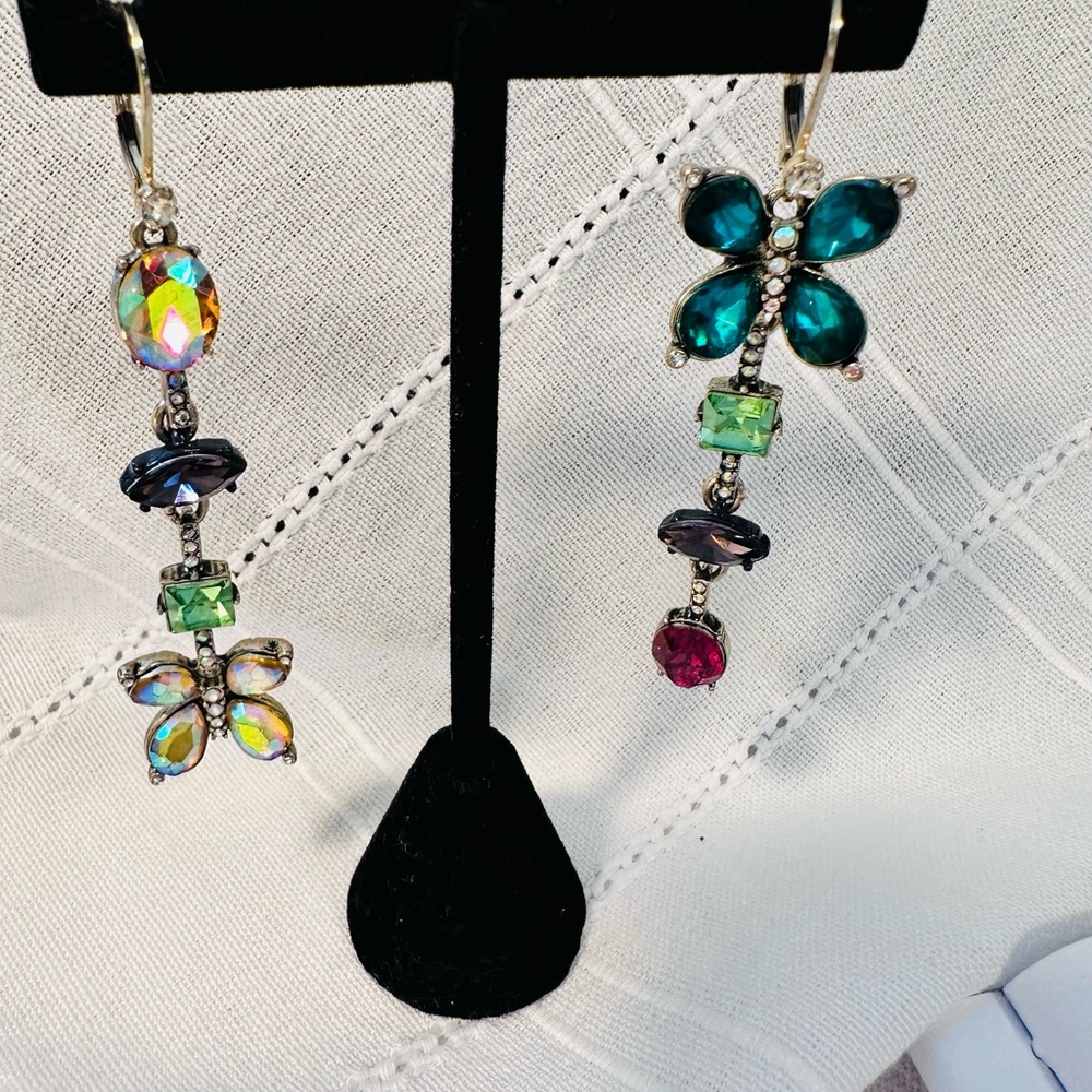 Elegant Multicolor Butterfly Dangle Earrings
